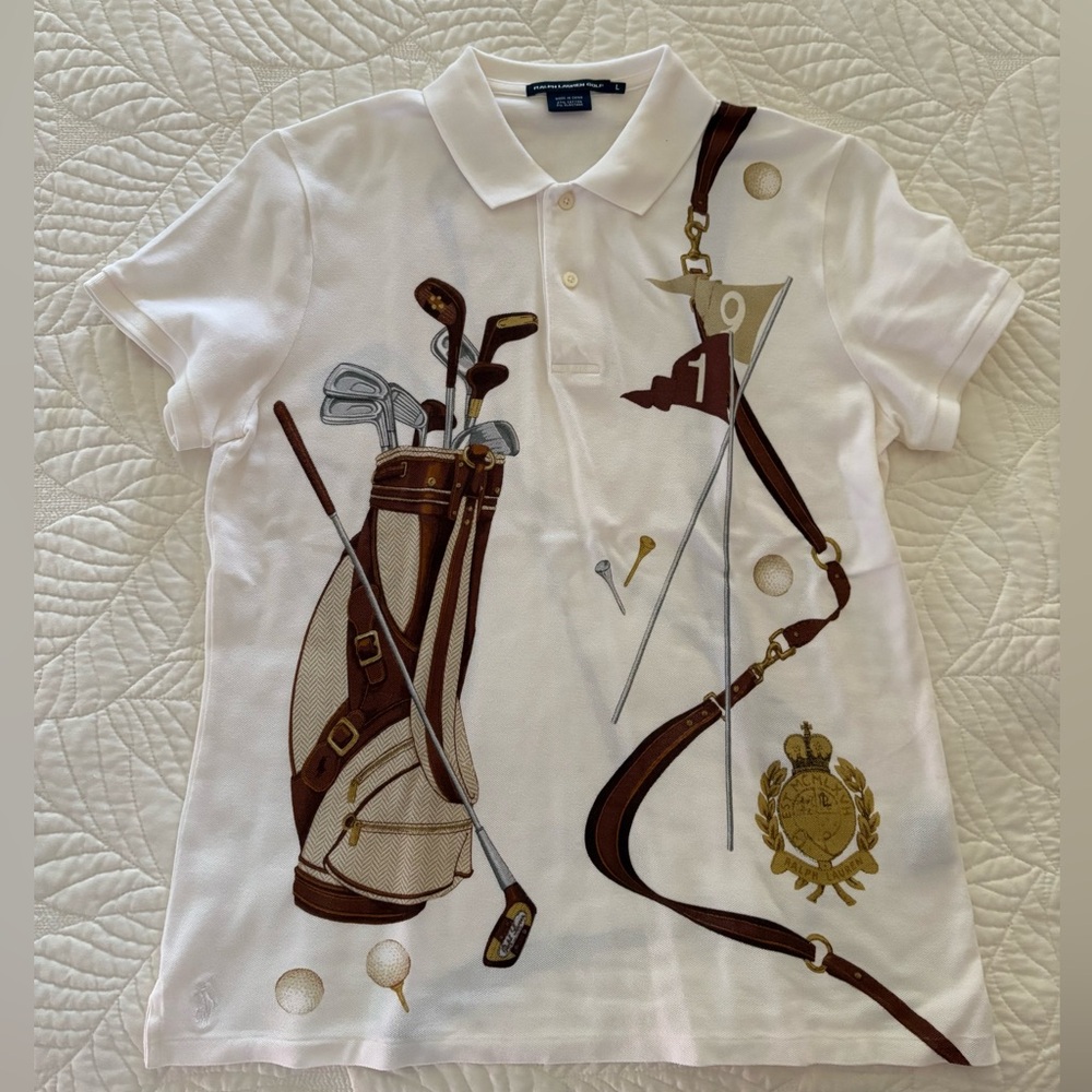 Vintage Ralph Lauren White Grand Dune Golf Polo Shirt